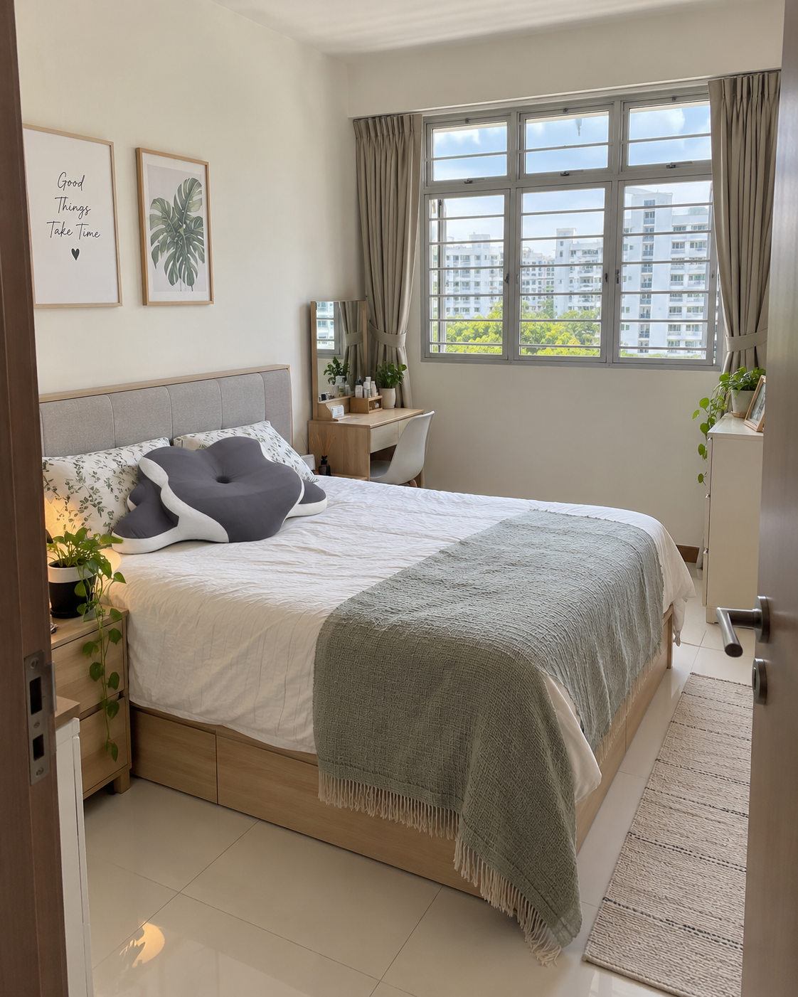 Big Ear Pillow in a bright and spacious Singapore bedroom