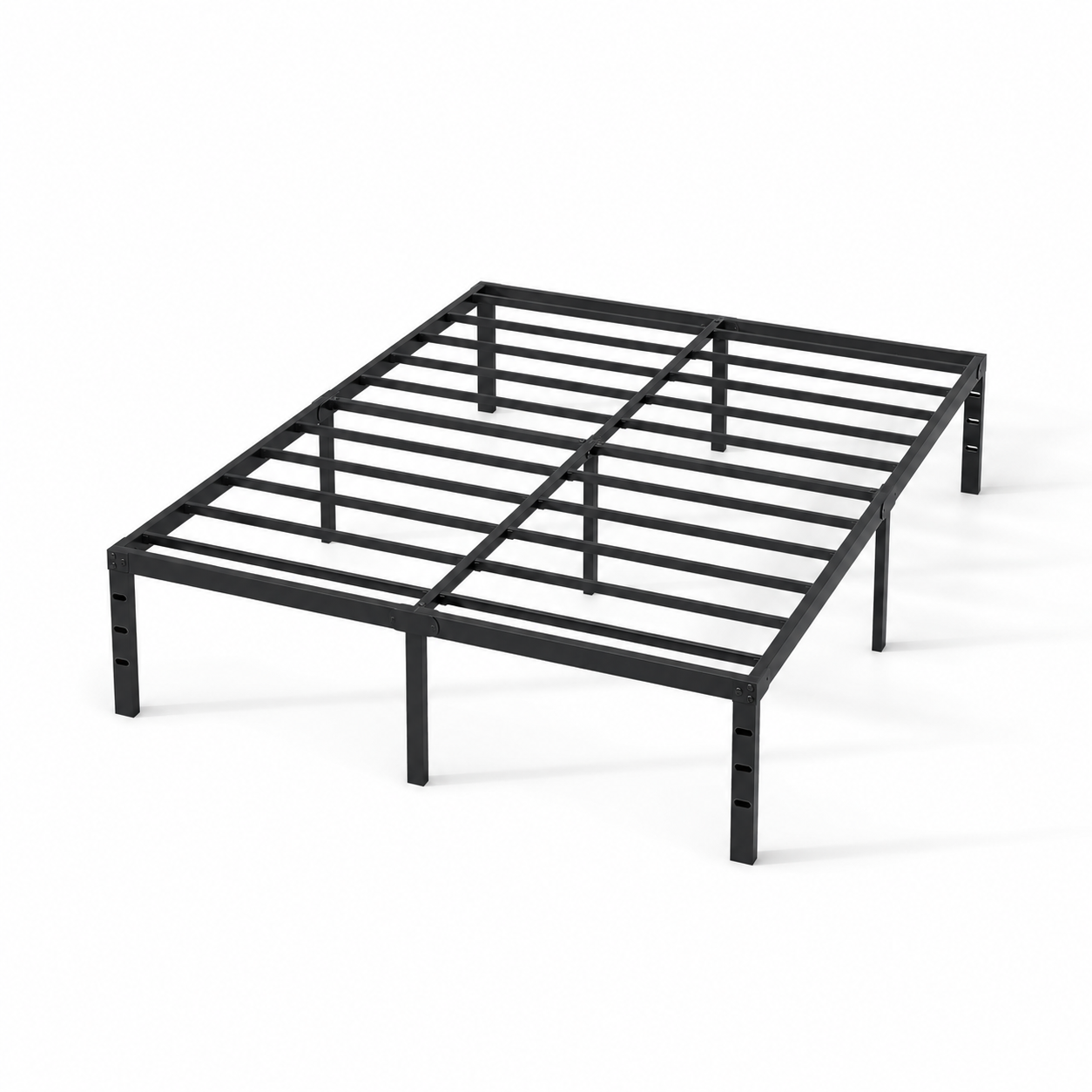 Black all-metal Basic Bed Frame on a white background